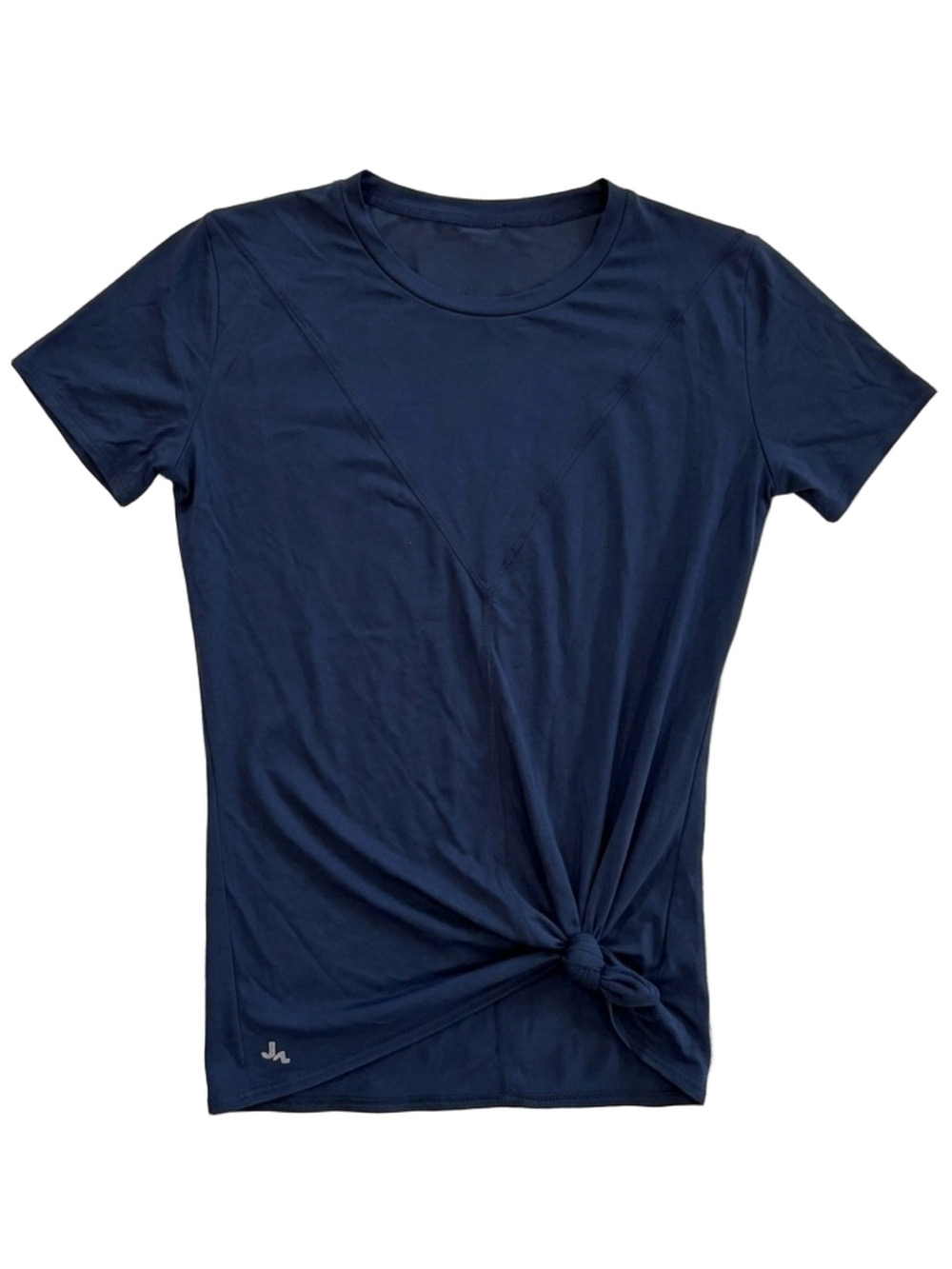JoyLab Navy Blue Twist Front Athletic Tee Sheer Back Workout Top XS